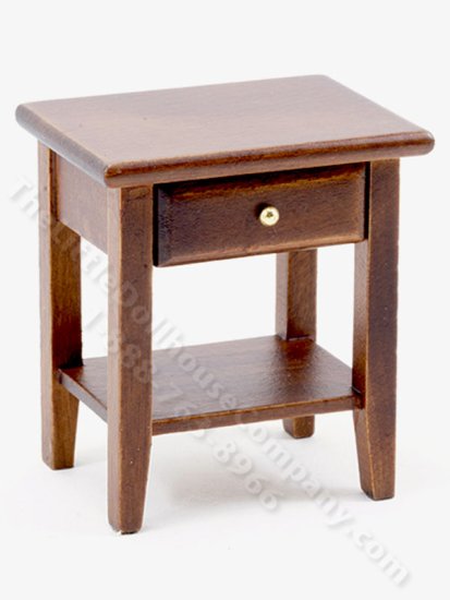 (image for) Miniature Walnut Night Stand for Dollhouses
