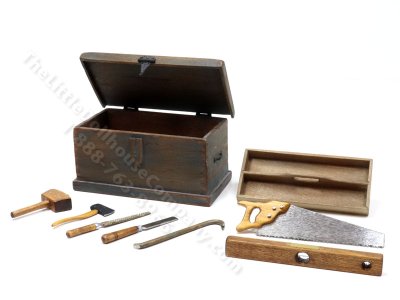 (image for) Vintage Miniature Handmade Tools with Toolbox for Dollhouses by Hank & Eleanor Taylor