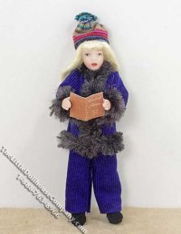 (image for) Blond Haired Girl Wearing a Blue Winter Outfit by Patsy Thomas