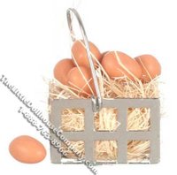 (image for) Dollhouse Scale Model Egg Basket with Brown Eggs