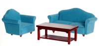 (image for) Dollhouse Miniature Living Room Set, 3pc