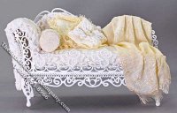 (image for) Miniature White & Yellow Chaise Lounge by Serena Johnson