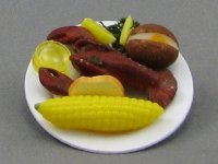 (image for) Dollhouse Scale Model Lobster Dinner Plate