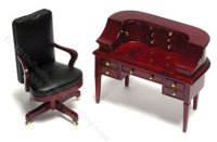(image for) Miniature Mahogany Carlton Desk and Chair Set
