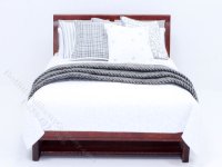 (image for) Miniature Modern Mahogany Bed Dressed in Grey