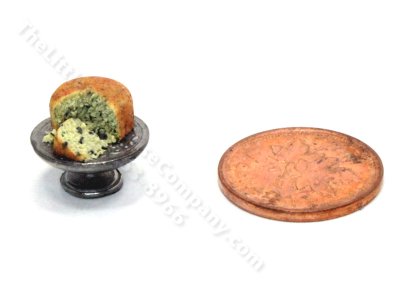 (image for) 1:24 Scale Cut Fruit Cake on Pewter Stand by Charlotte Willmott