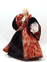(image for) Miniature Handcrafted Vintage Tudor Woman in Red Dress