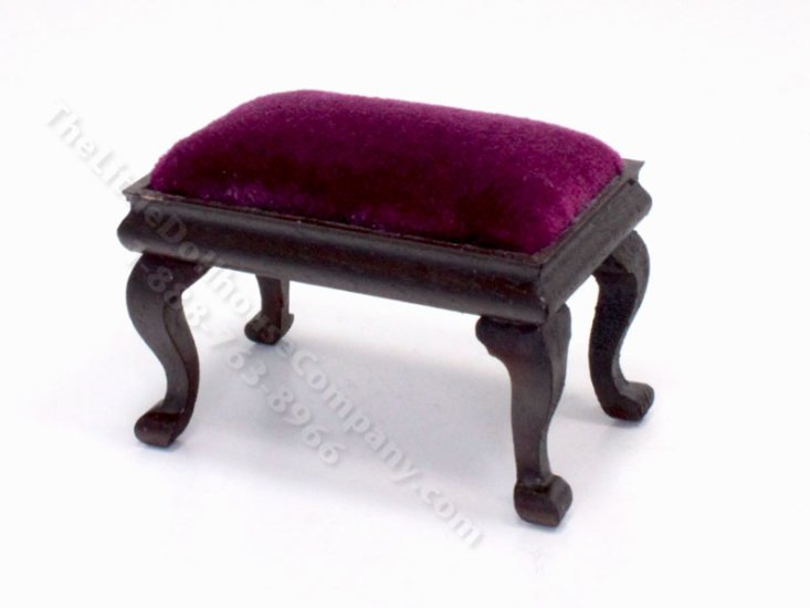 (image for) Miniature Maroon Velvet Ottoman