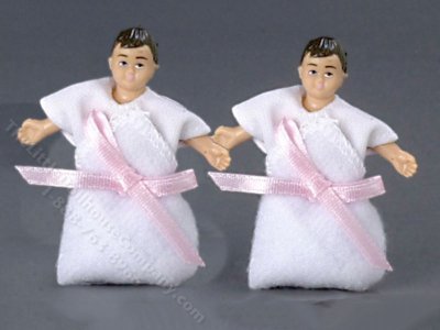 (image for) Brunette Baby Twins Girls Dolls