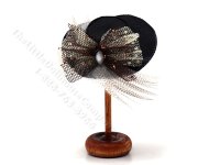 (image for) Ladies Black Feathered Hat by Judith Blondell for Dollhouses