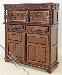 (image for) Miniature Walnut Court Cabinet for Dollhouses