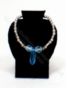 (image for) Handmade Miniature Blue Beaded Necklace for Dollhouses