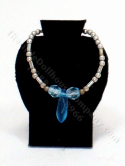 (image for) Handmade Miniature Blue Beaded Necklace for Dollhouses