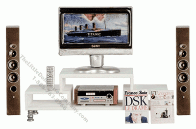 (image for) Dollhouse Scale Model Home Cinema, Remote Control, Console, Acc