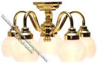 (image for) Dollhouse Scale 5-Arm Pearl Globe Ceiling Chandelier(Disc.)
