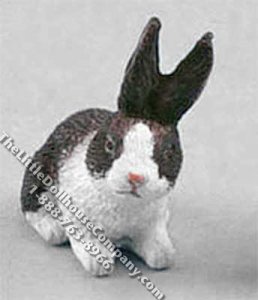 (image for) Miniature Brown Rabbit with Ears Up for Dollhouses