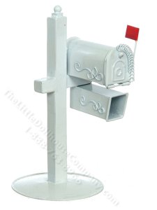(image for) Miniature White Metal Mailbox for Dollhouses