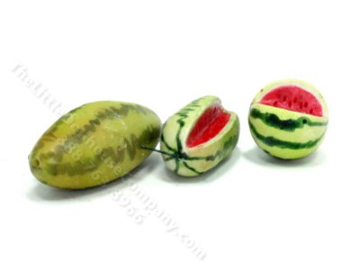 (image for) Set of Three Handmade Watermelons for Dollhouses