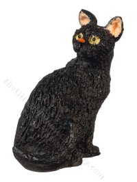 (image for) Miniature Sitting Black Cat for Dollhouses