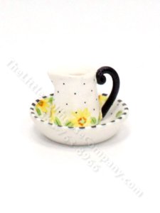 (image for) Miniature Ceramic Sunflower Pitcher and Wash Bowl