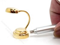 (image for) Miniature LED Brass Desk Light with Wand for Dollhouse