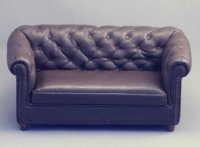 (image for) Dollhouse Miniature Leather Sofa by Judith Blondell