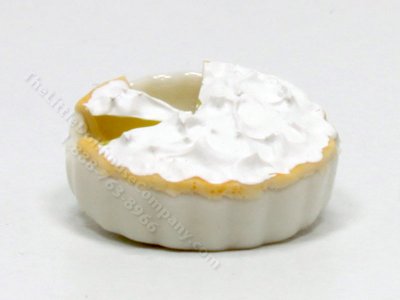 (image for) Miniature Sliced Lemon Meringue Pie in White Ceramic Dish