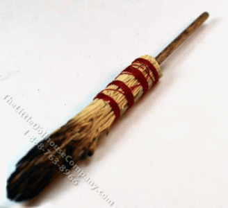 (image for) Dollhouse Scale Model Hearth Broom/Straw Broom