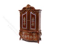 (image for) Miniature Painted Walnut Dutch Baby Cabinet for Dollhouses