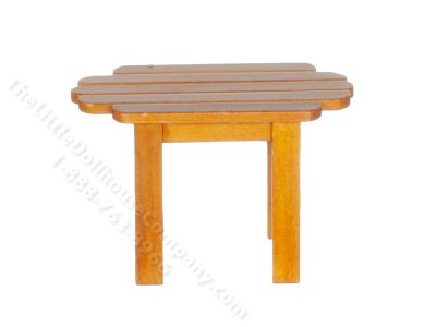 (image for) Miniature Walnut Adirondack Table for Dollhouses