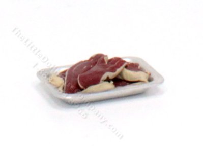 (image for) Miniature Tray of Steak for Dollhouses