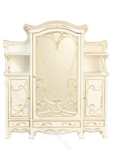 (image for) Miniature White Art Nouveau Wardrobe w/Mirror