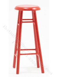 (image for) Miniature Red Bar Stool for Dollhouses