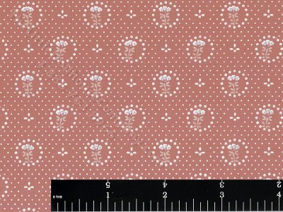 (image for) Rose Dots and Flowers Miniature Wallpaper for Dollhouses