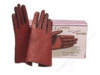(image for) Miniature Red Leather Gloves in Box by Jane Woodham