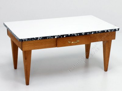 (image for) Miniature Mid-Century Modern Wooden Table with Laminate Top
