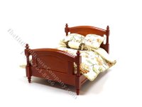 (image for) Miniature Queen Size Bed for Dollhouses