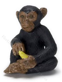 (image for) Miniature Chimpanzee with Banana for Dollhouses