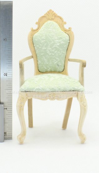 (image for) Miniature Unfinished Cloth Backed Queen Anne Arm Chair