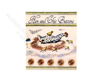 (image for) Vintage Miniature Card of 5 Buttons for Dollhouses