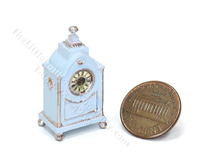 (image for) Miniature Victorian Style Bracket/Mantel Clock - Light Blue