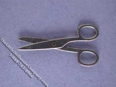(image for) Miniature Black Large Kitchen Scissors for Dollhouses