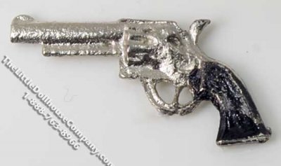 (image for) Miniature Chrome Handgun for Dollhouses