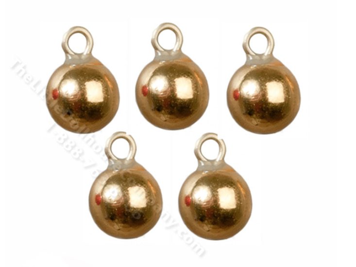 (image for) Miniature Gold Christmas Ornaments for Dollhouses (5pcs)