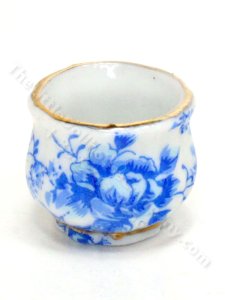 (image for) Miniature Blue Floral Vase for Dollhouses