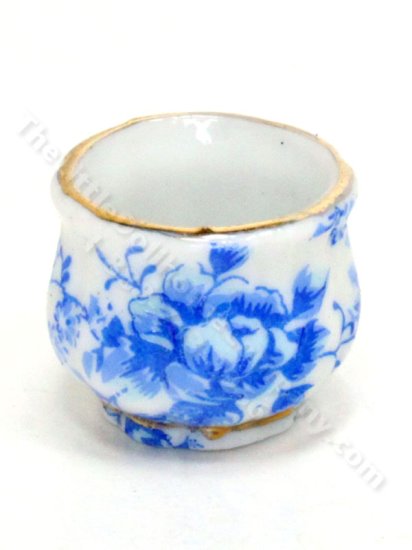 (image for) Miniature Blue Floral Vase for Dollhouses
