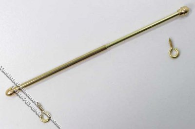 (image for) Miniature Extendible Brass Curtain Rod for Dollhouses