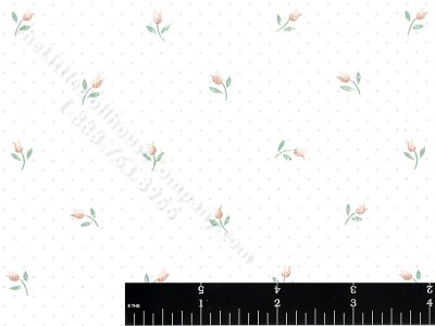 (image for) Tulips on Blue Dots Miniature Wallpaper for Dollhouses