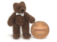 (image for) Miniature Medium Size Dark Brown Mohair Teddy Bear by Erna Meyer