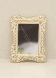 (image for) Miniature Ornate White And Gold Mirror